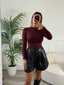 Shorts oversize effetto pelle