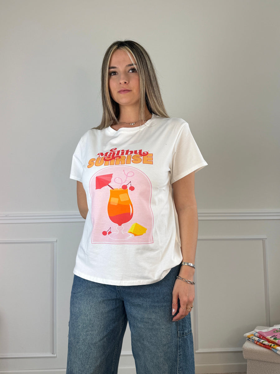 T-shirt con stampa MALIBU SUNRISE