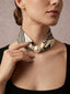 Foulard a righe con clip magnetica