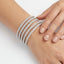 Braccialetto rigido argento con strass
