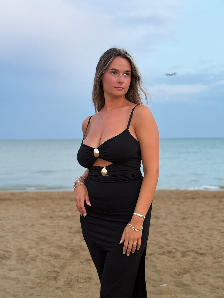 Tubino lungo cut-out ONDA