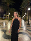 Vestito lungo con balze in chiffon FUME'