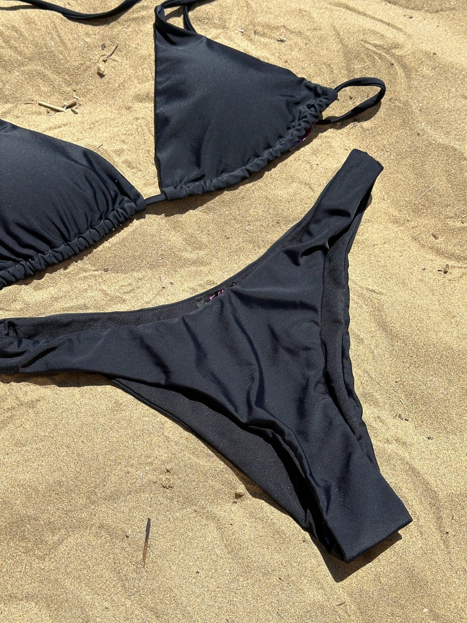 Bikini Slip nero satin - Follie by Alice