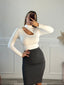 Body satin a maniche lunghe con cut - out - Follie by Alice