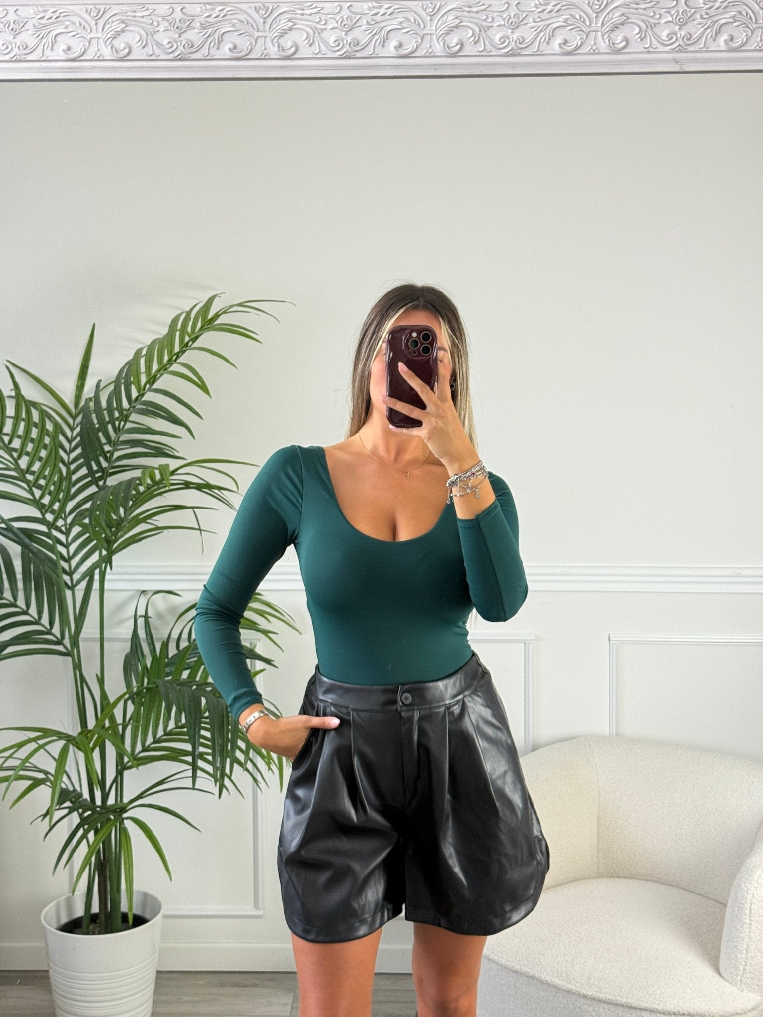 Body satin a maniche lunghe - Follie by Alice