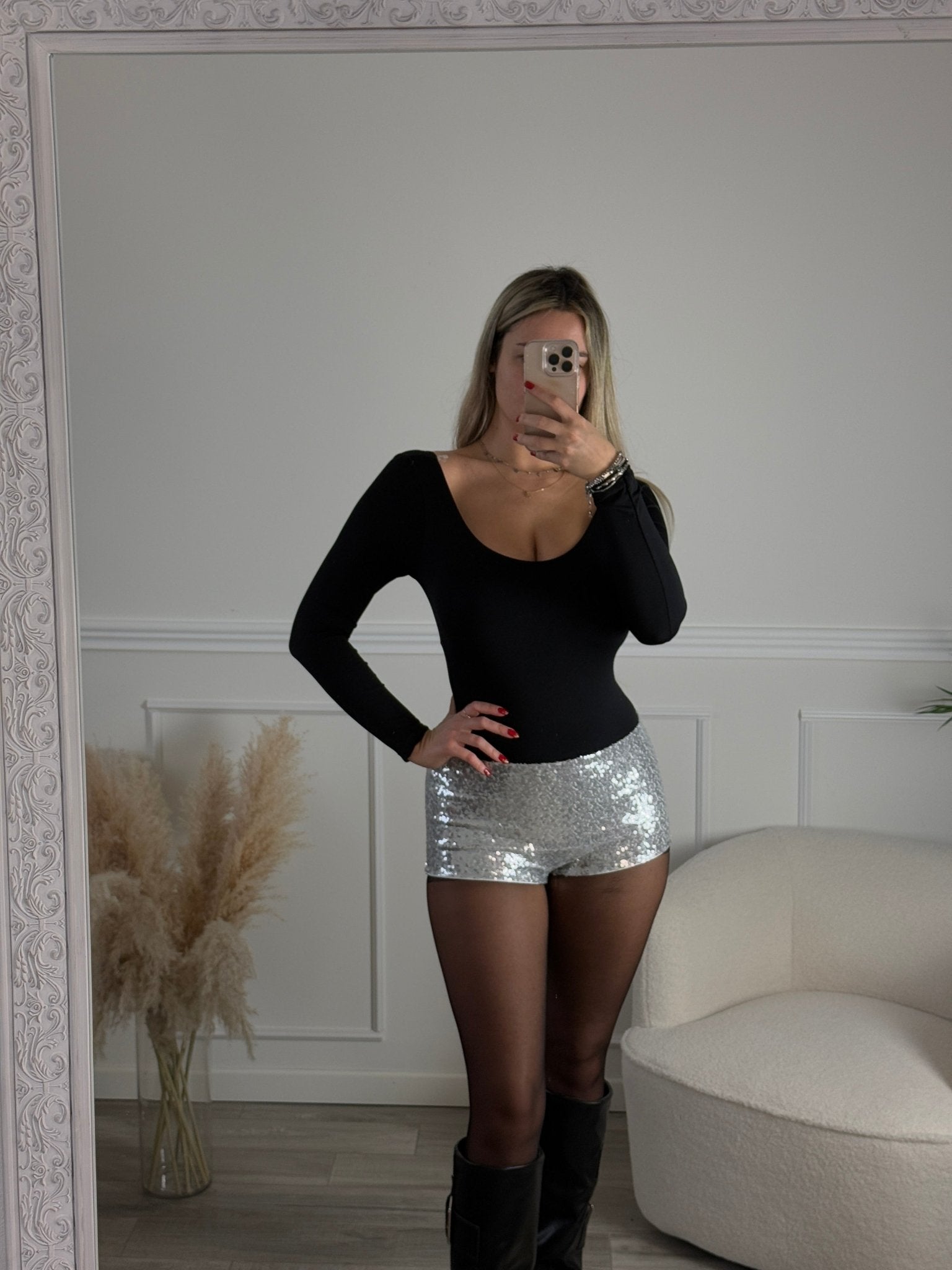 Body satin a maniche lunghe LUMIA - Follie by Alice
