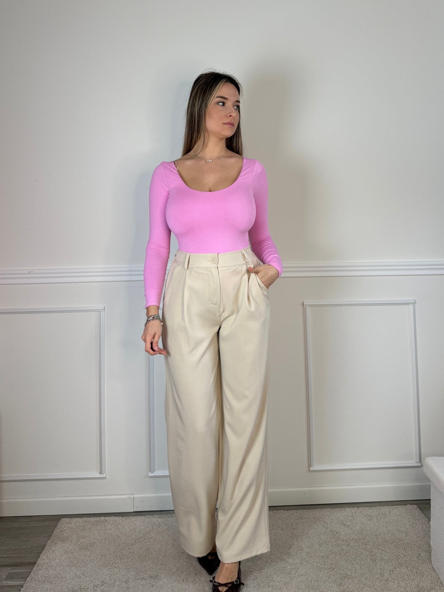 Body satin a maniche lunghe LUMIA - Follie by Alice