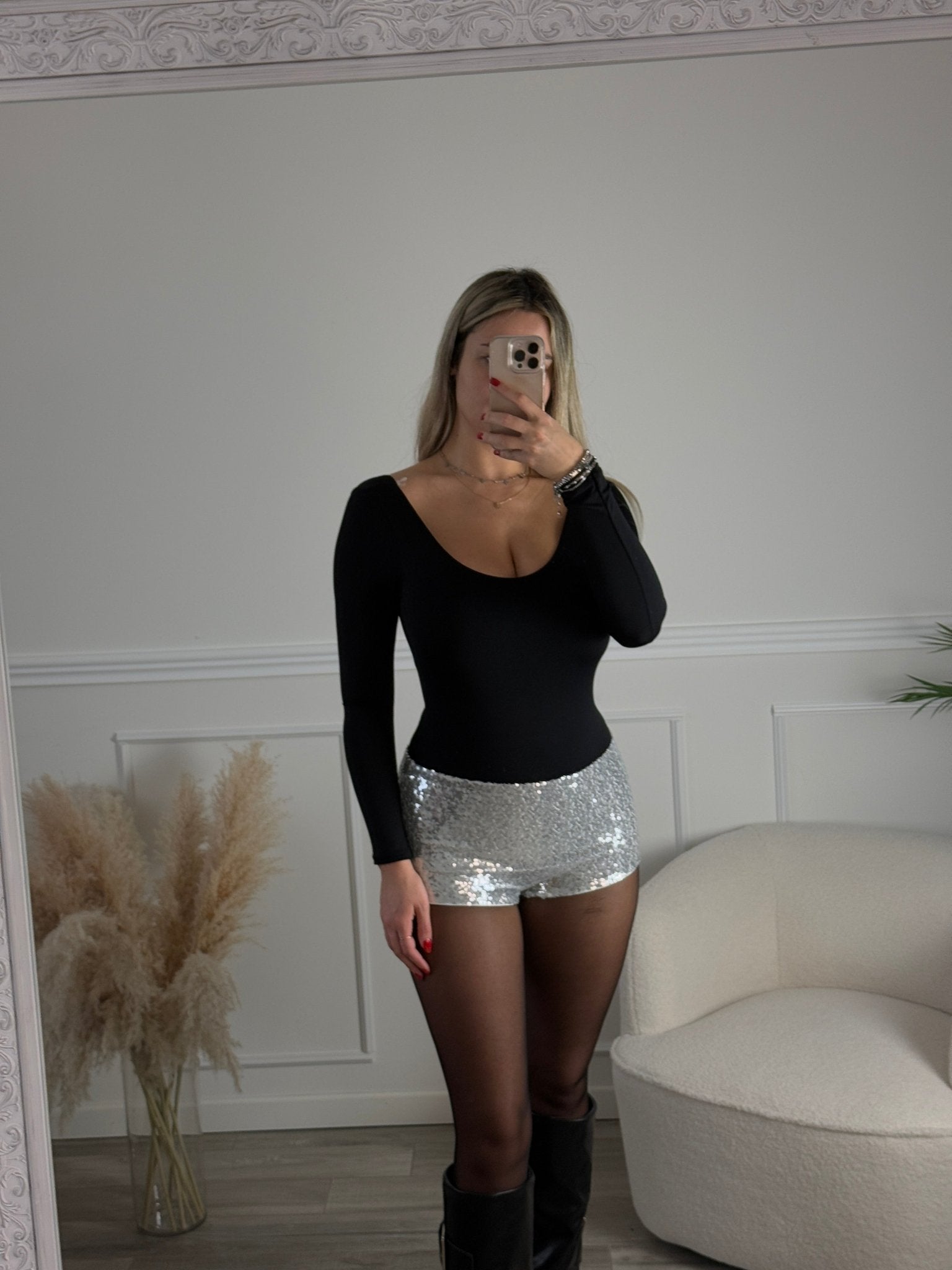 Body satin a maniche lunghe LUMIA - Follie by Alice