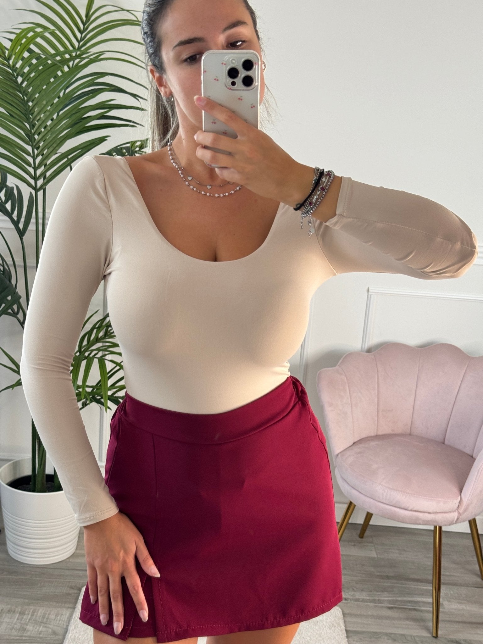 Body satin a maniche lunghe - Follie by Alice