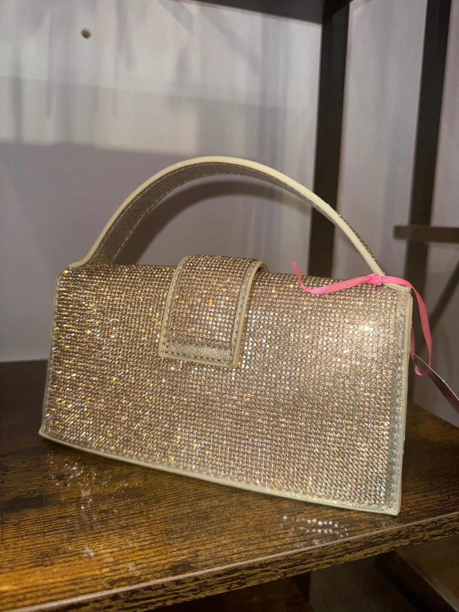Borsa a mano con strass gioiello argento e tracolla – alternate