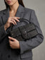 Borsa a mano con strass gioiello argento e tracolla - Follie by Alice