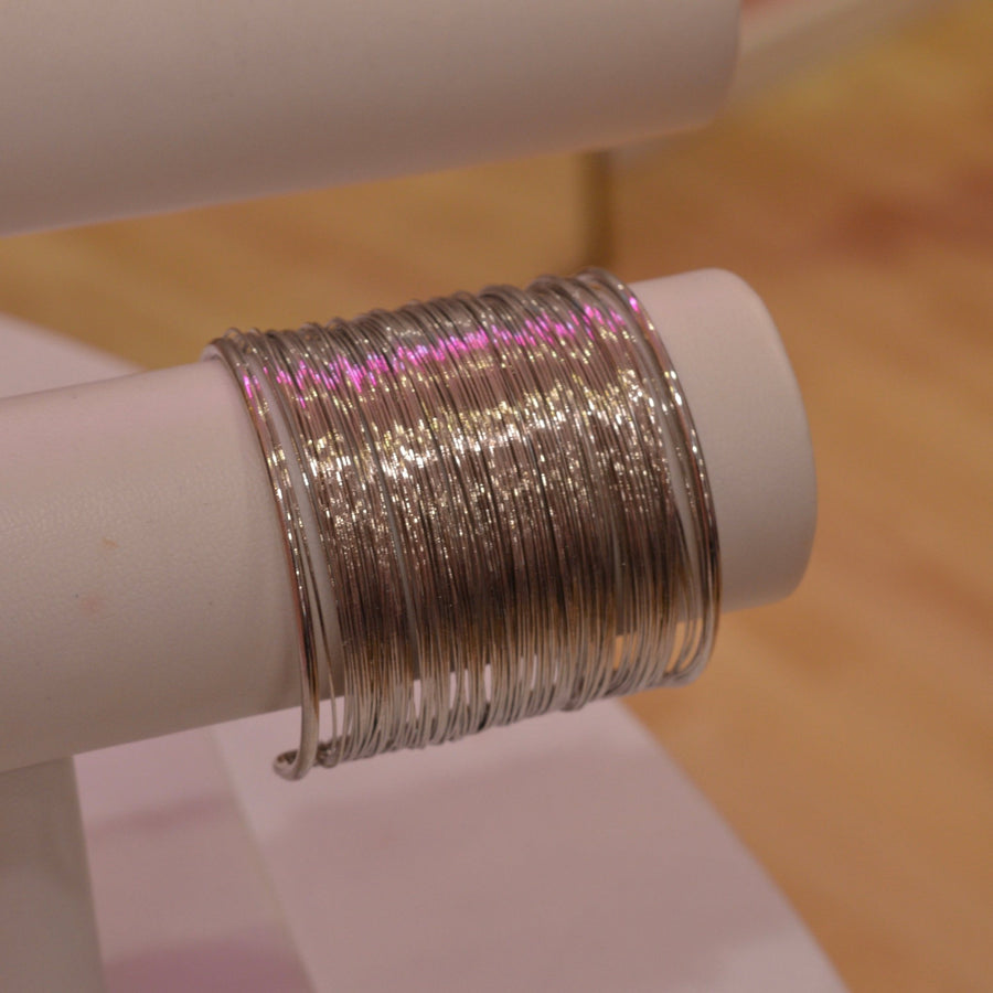 Braccialetto rigido largo argento