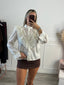 Camicia velata stile vittoriano con ruches in pizzo e bottoni perlati - Follie by Alice