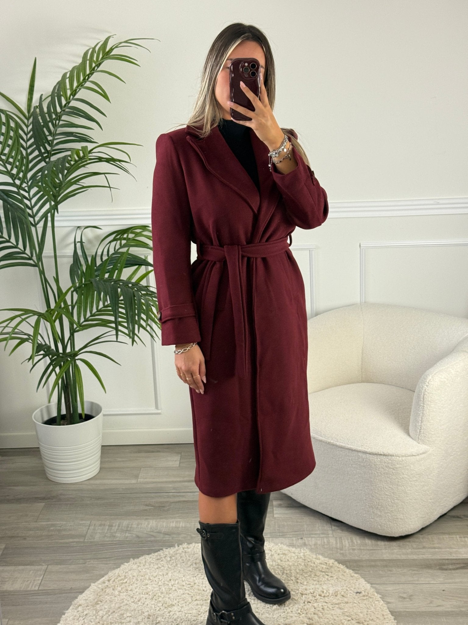 Cappotto lungo con cintura - Follie by Alice