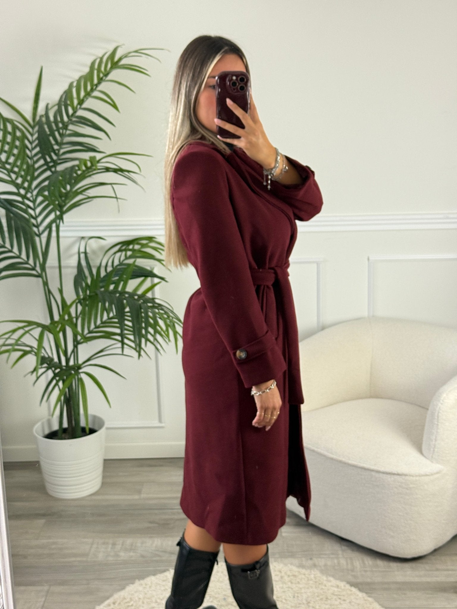 Cappotto lungo con cintura - Follie by Alice