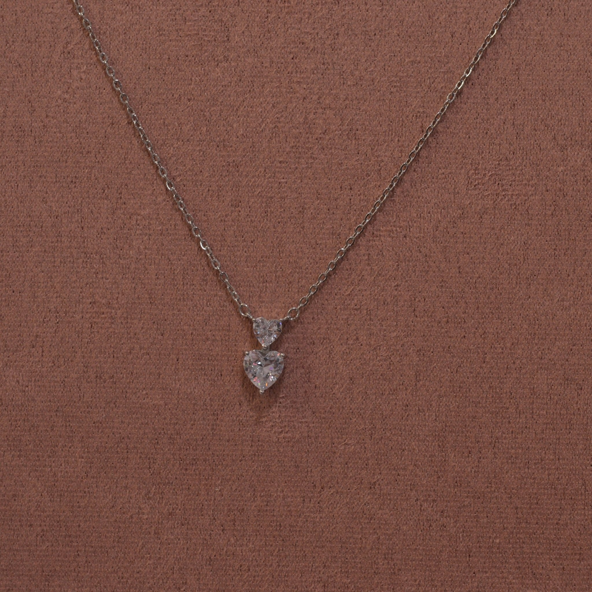 Collana argento con doppio cuoricino gioiello - Follie by Alice
