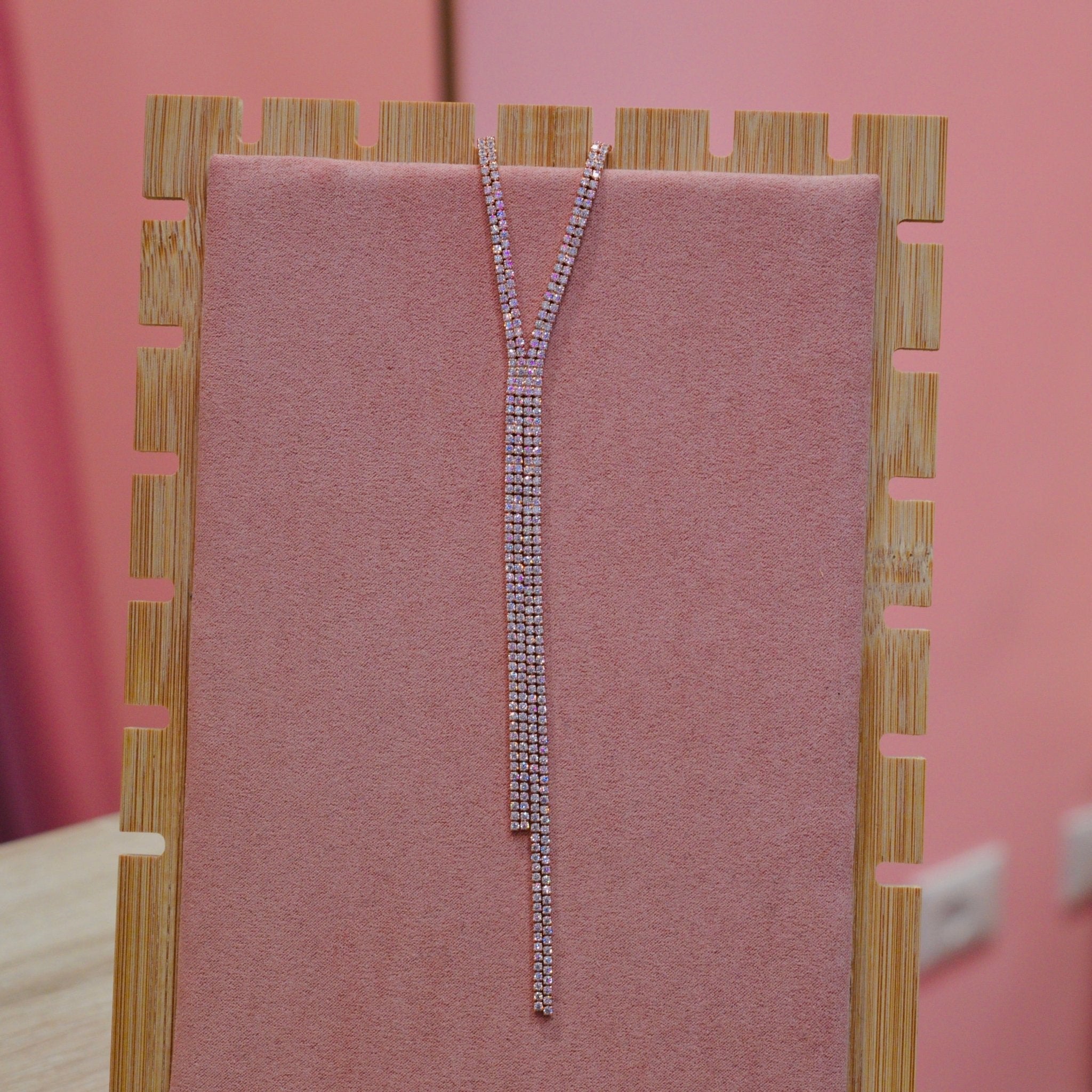 Collana oro rosa pendente di strass - Follie by Alice