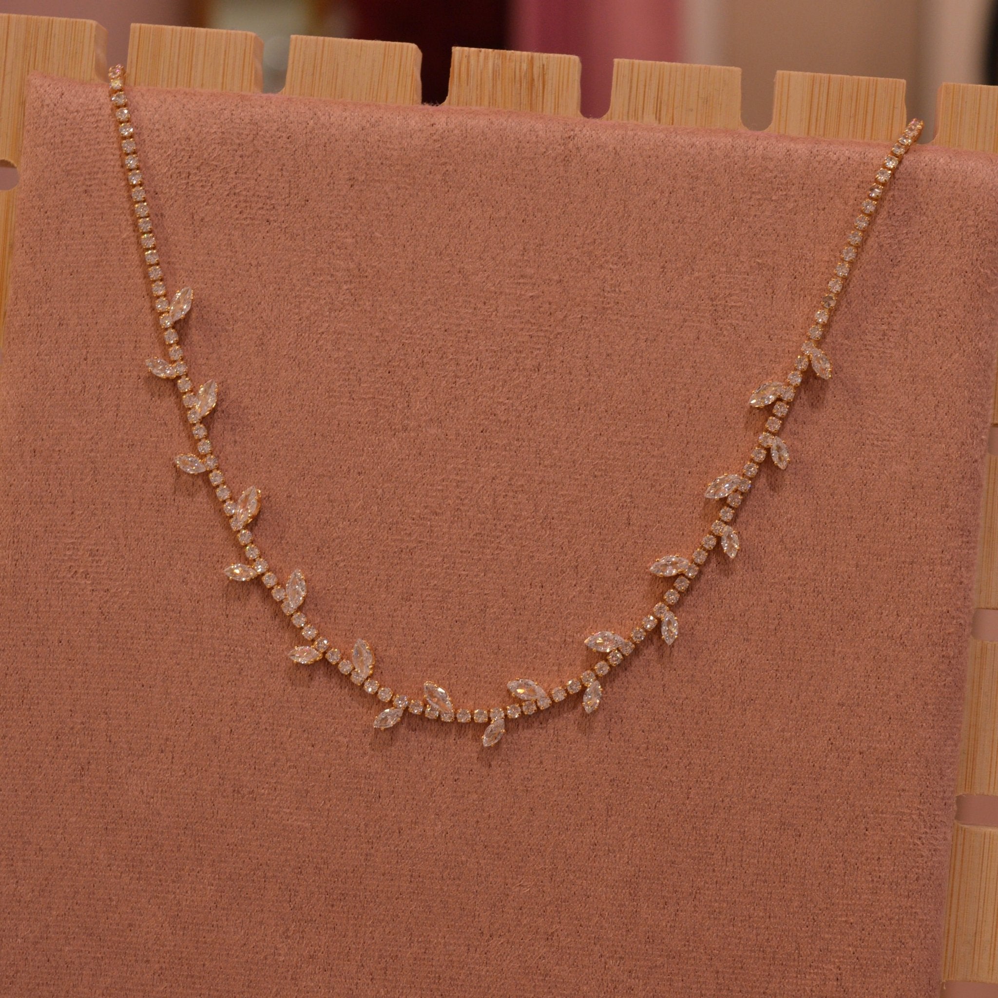 Collana oro tennis con strass a goccia - Follie by Alice