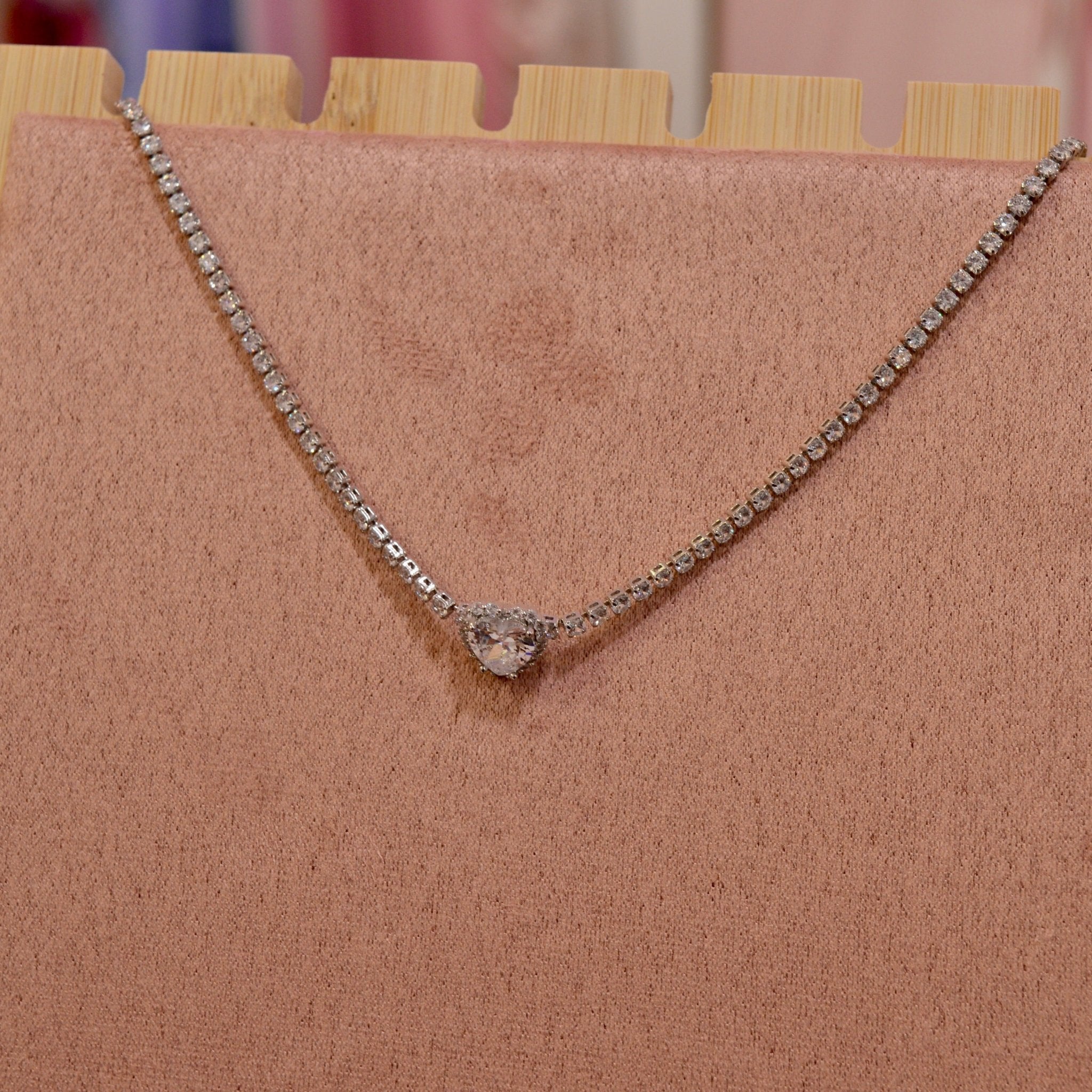 Collana tennis argento con cuore gioiello - Follie by Alice