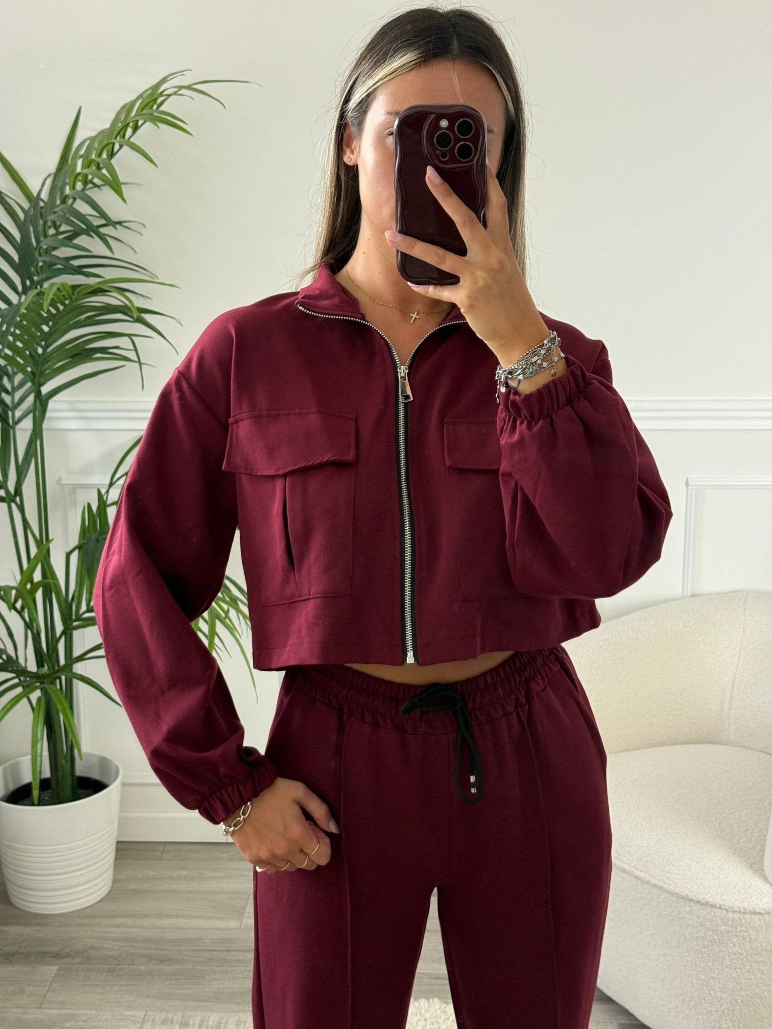 Felpa corta con zip e tasconi - Follie by Alice