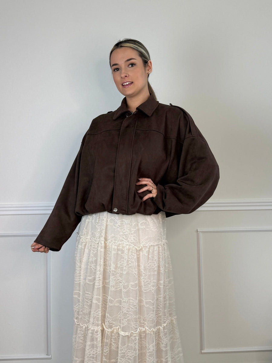 Giubbotto a palloncino effetto camoscio MAYA