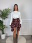 Gonna a quadri bordeaux con orlo a fazzoletto HIGHLAND - Follie by Alice