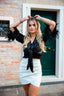 Gonna drappeggiata effetto pelle - Follie by Alice