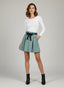 Gonna in tessuto scamosciato color menta - Follie by Alice