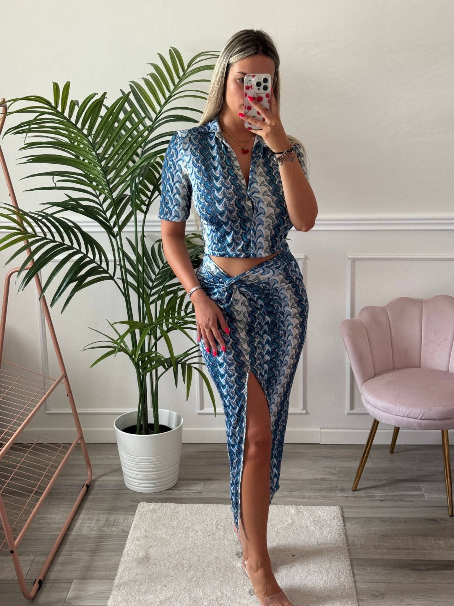 Gonna lunga con spacco e fantasia etnica - Follie by Alice