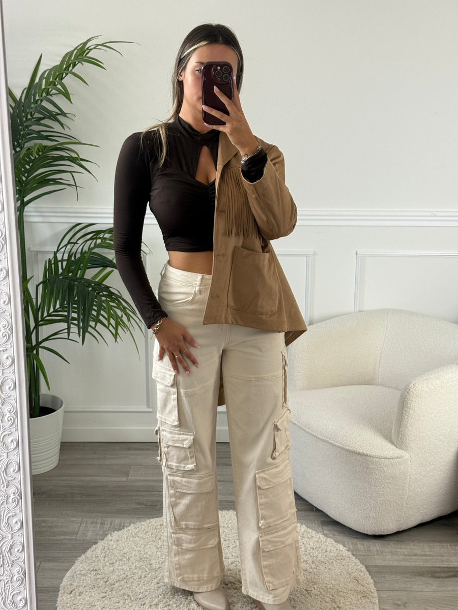 Jeans cargo oversize con tasconi