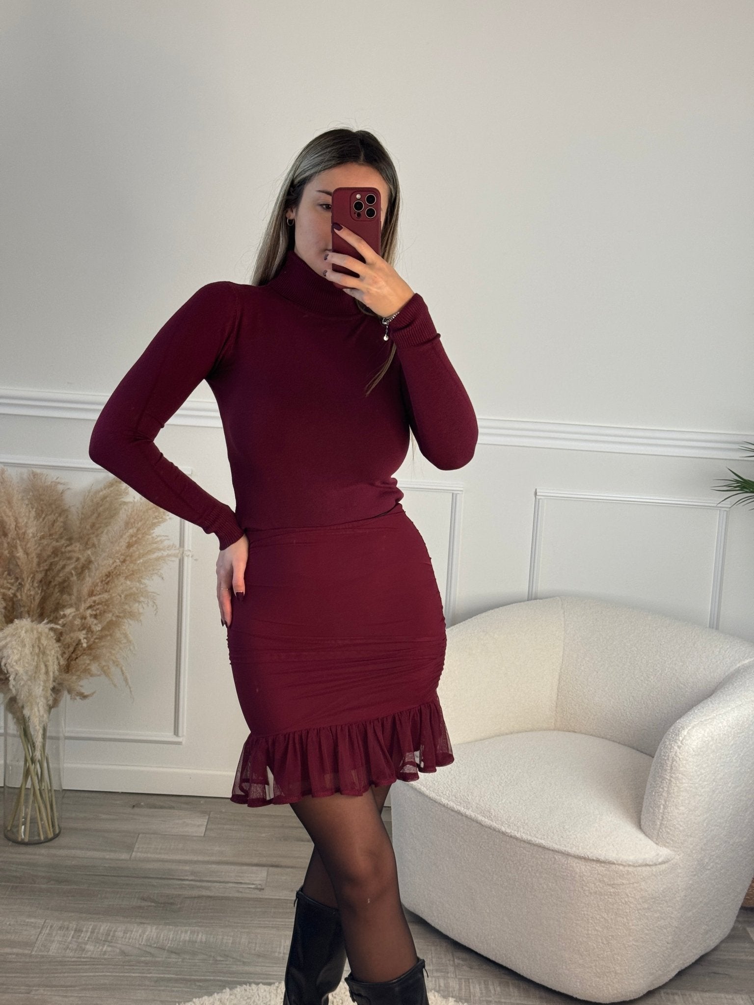 Maglioncino a collo alto con bordi a costine - Follie by Alice