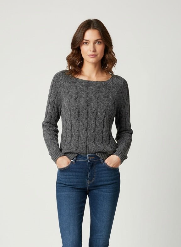 Maglioncino grigio a trecce - Follie by Alice