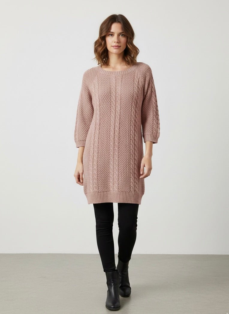 Maglioncino rosa lungo a trecce - Follie by Alice