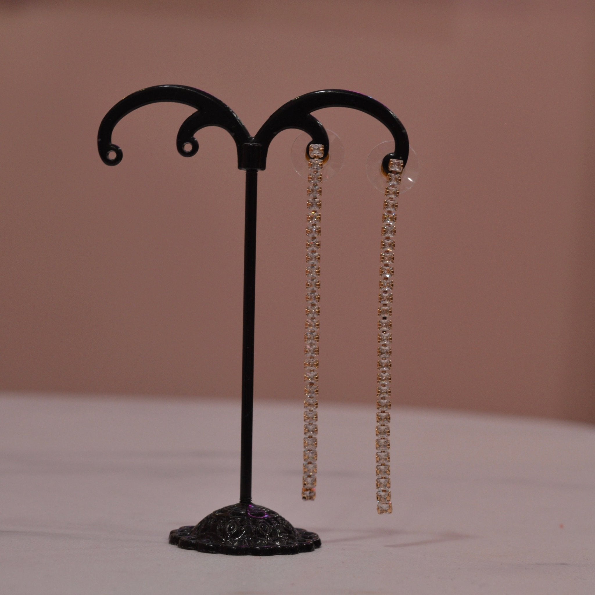 Orecchini oro pendenti con strass gioiello - Follie by Alice