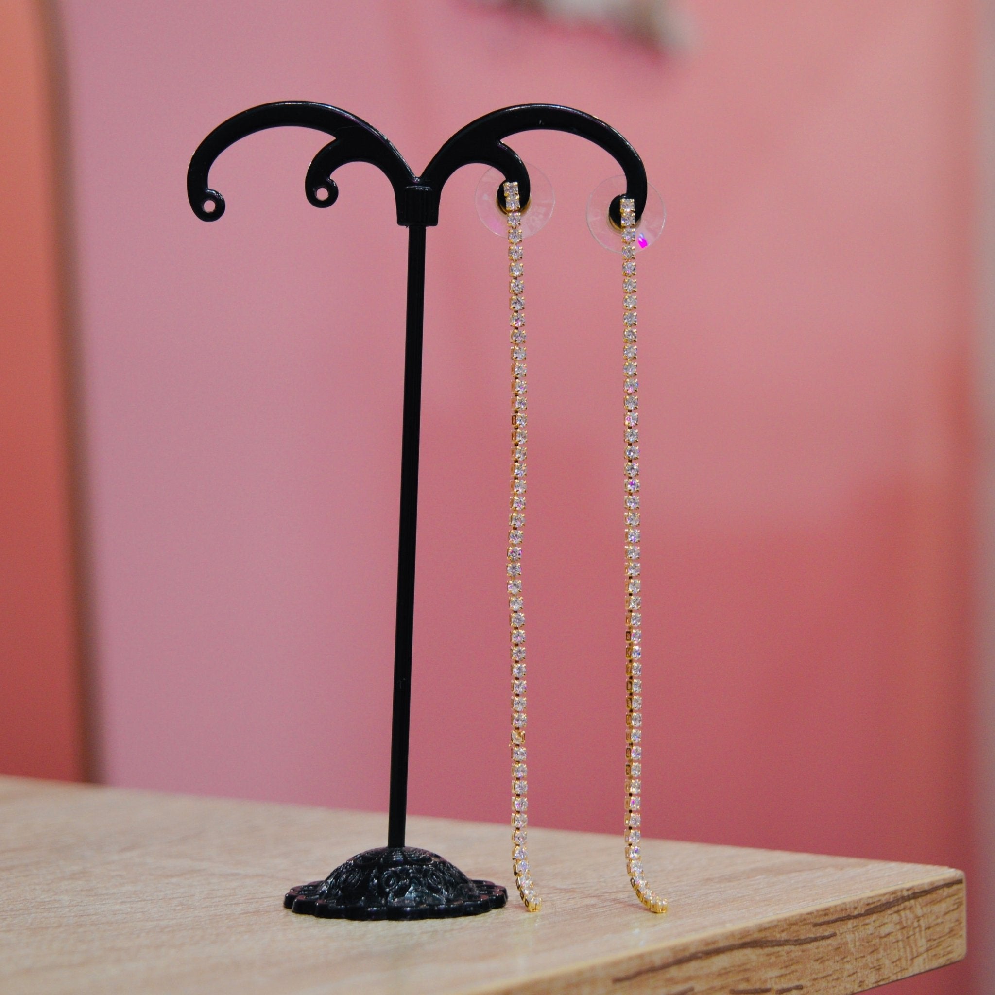 Orecchini oro pendenti con strass gioiello - Follie by Alice