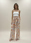 Pantaloni larghi bianchi con fantasia floreale - Follie by Alice