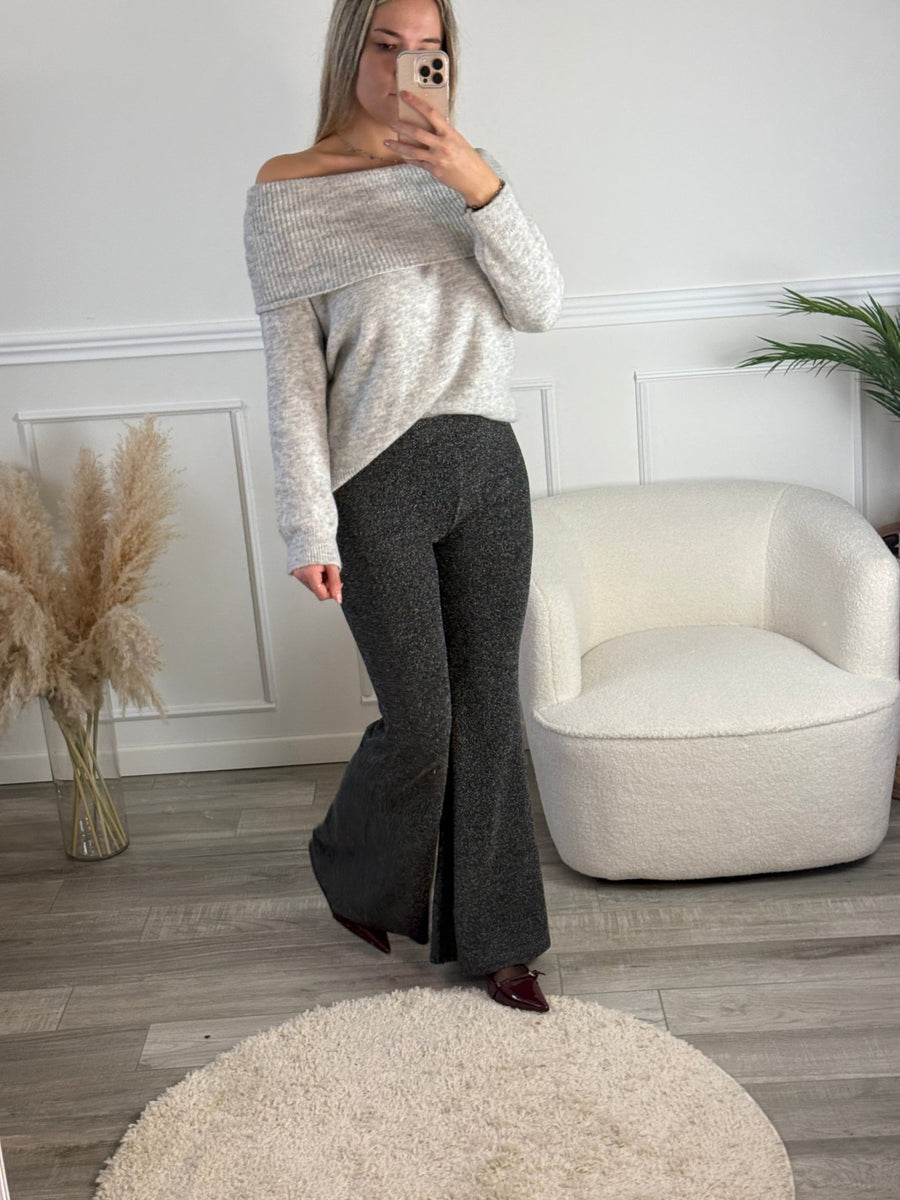 Pantaloni lunghi glitterati a palazzo – alternate