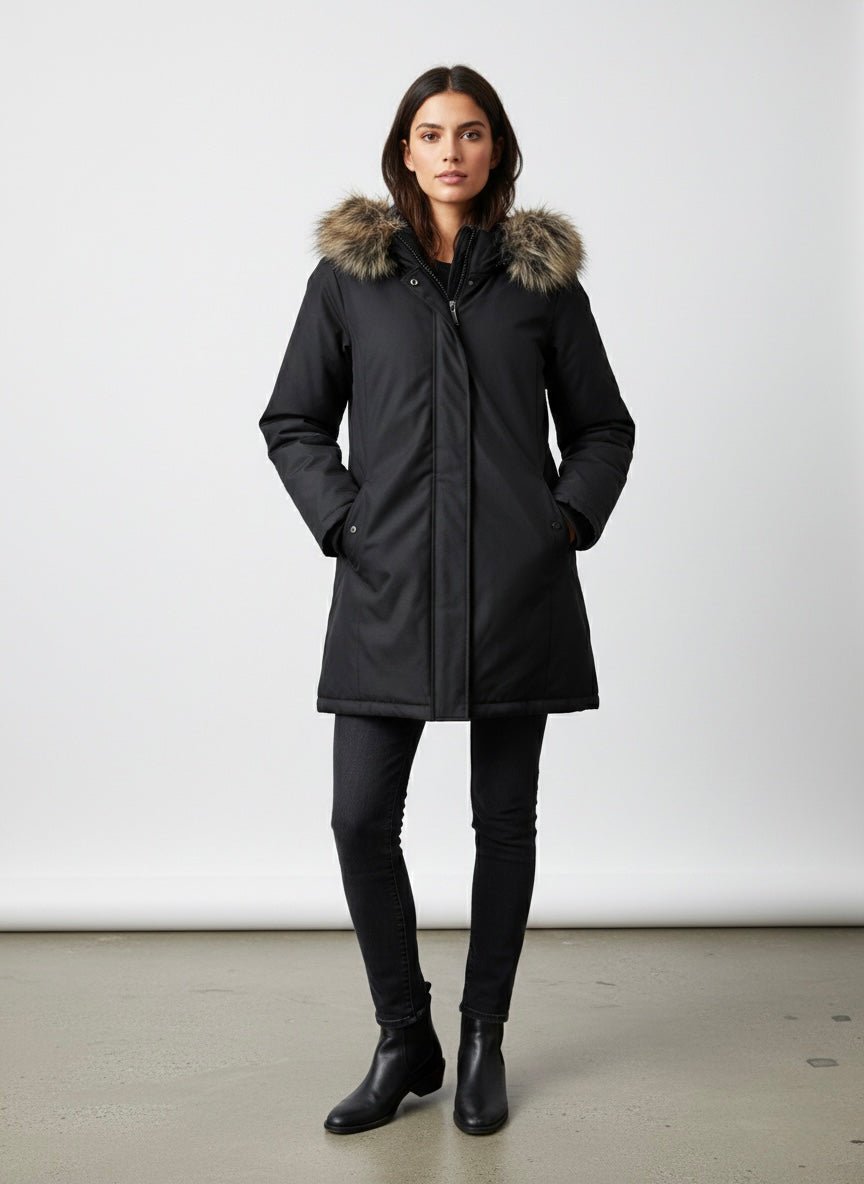 Parka nero con cappuccio - Follie by Alice