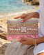 Pochette mare in juta con conchiglie e pouf rosa - Follie by Alice