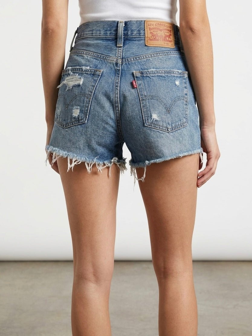 Shorts Levi's Vintage denim sfrangiati a caramella - Follie by Alice