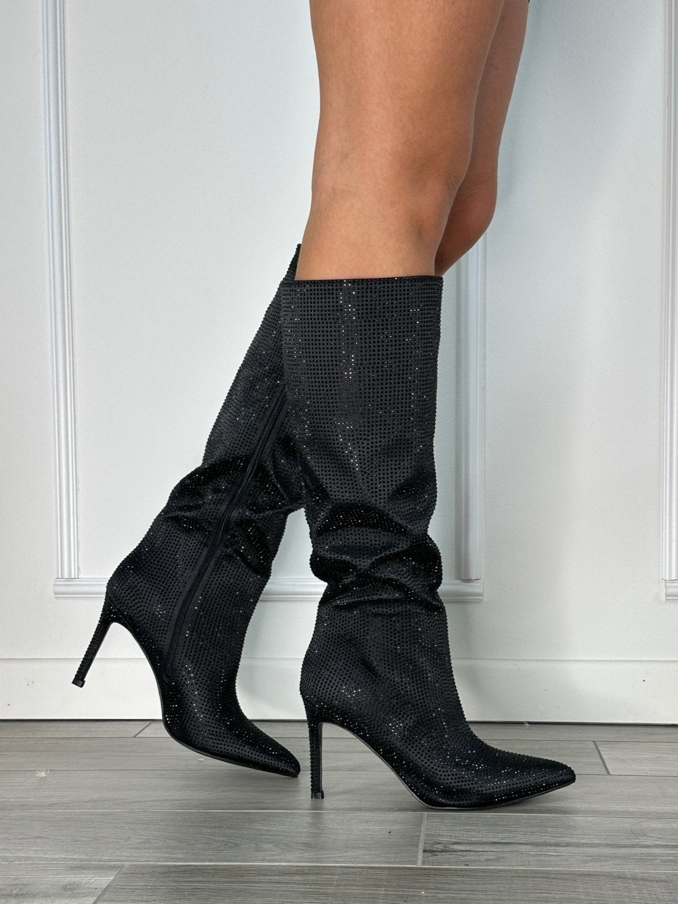 Stivali con strass gioiello e tacco a spillo 9 cm - Follie by Alice