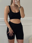 Top brassière corto sportivo in tessuto elasticizzato ribbed a costine - Follie by Alice