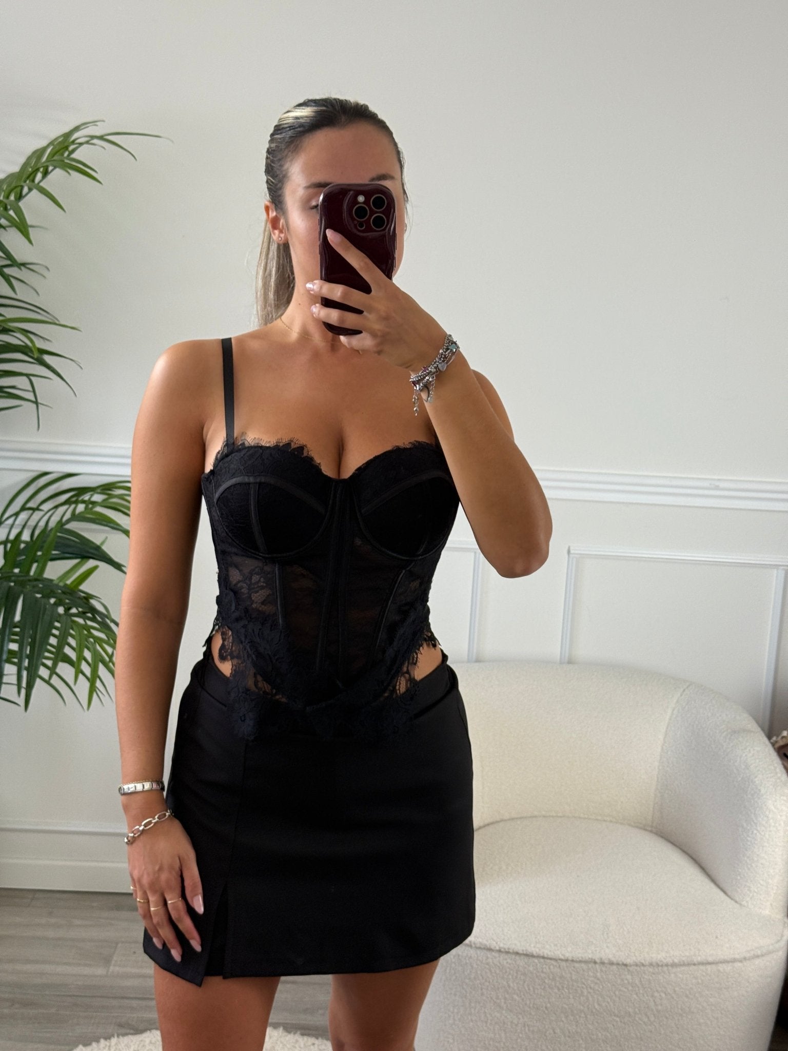 Top bustier in pizzo con coppe strutturate - Follie by Alice