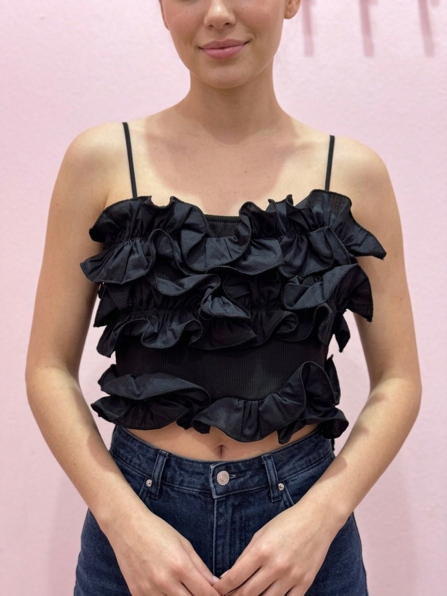 Top corto con ruches