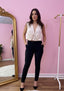Top gilet in lino con scollo a V e maxi fiocco - Follie by Alice