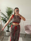 Top smanicato animalier con bande rosse - Follie by Alice