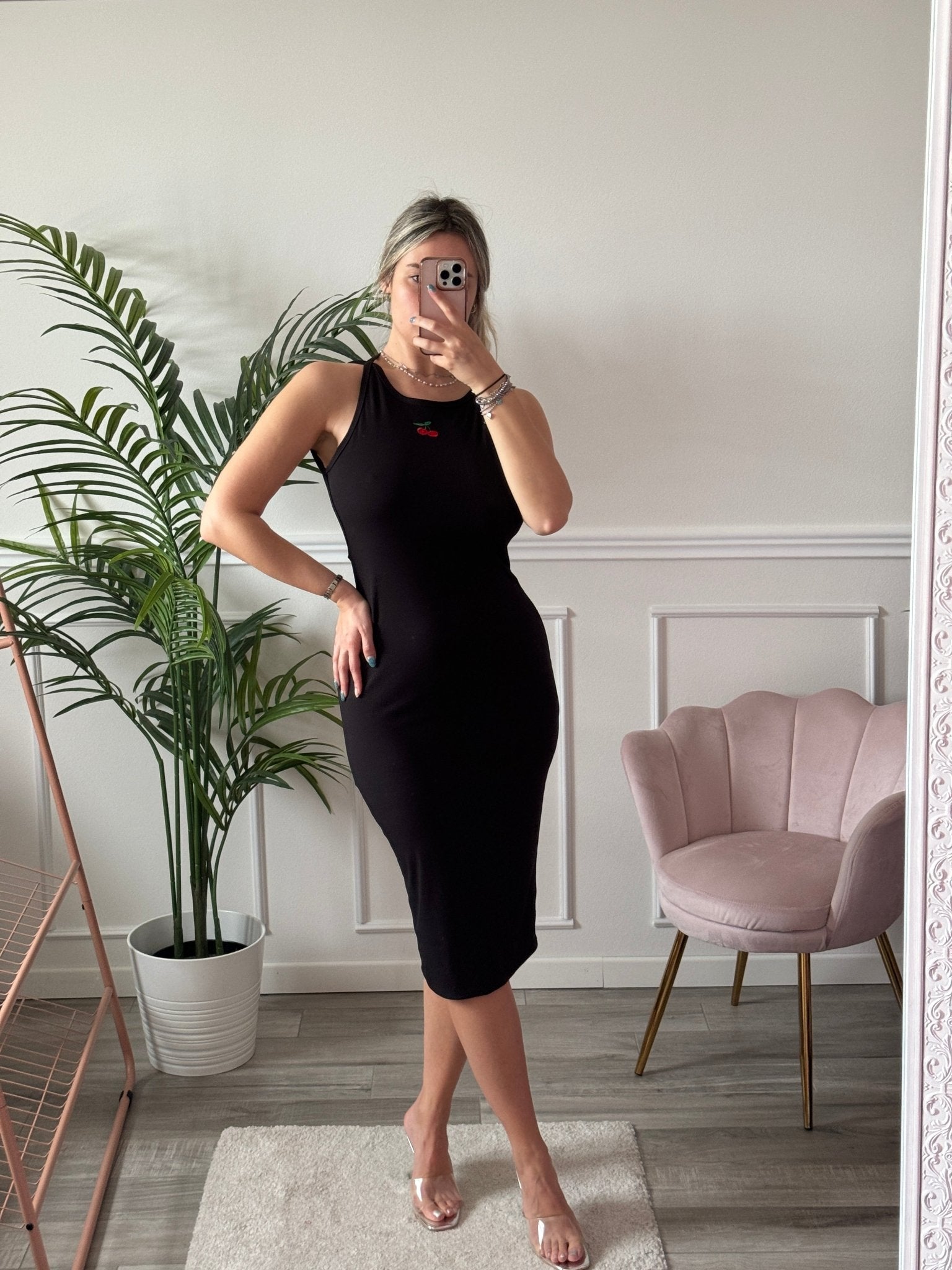 Tubino lungo con ciliegie CHERRYBOMB - Follie by Alice