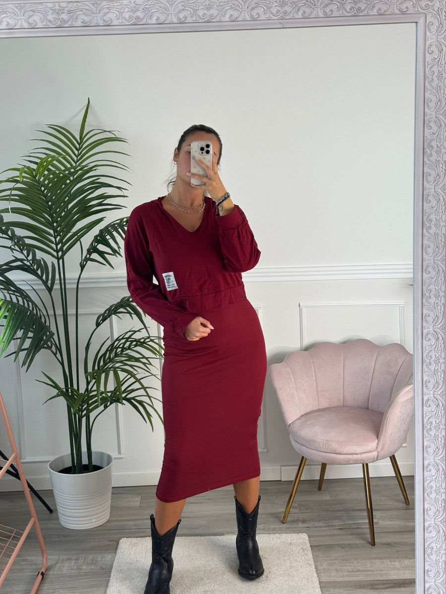 Felpa leggera corta con cappuccio