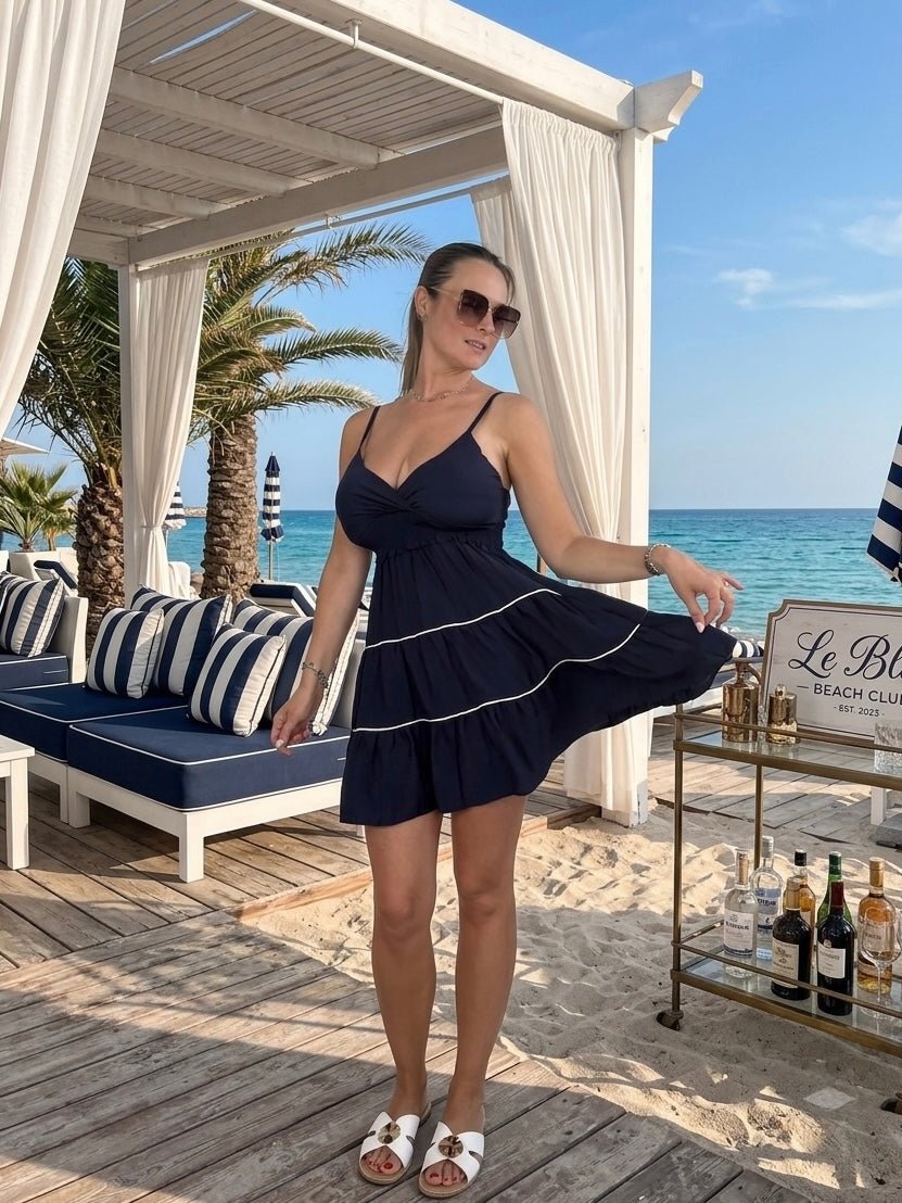Vestitino a balze effetto lino MIMOSA