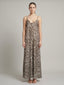 Vestito lungo animalier in satin con spalline - Follie by Alice